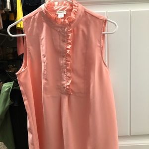 JCrew Factory coral sleeveless blouse, size 4